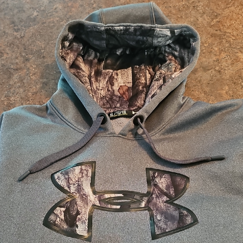 Under Armour Charcoal Hoodie with Camouflage Interior